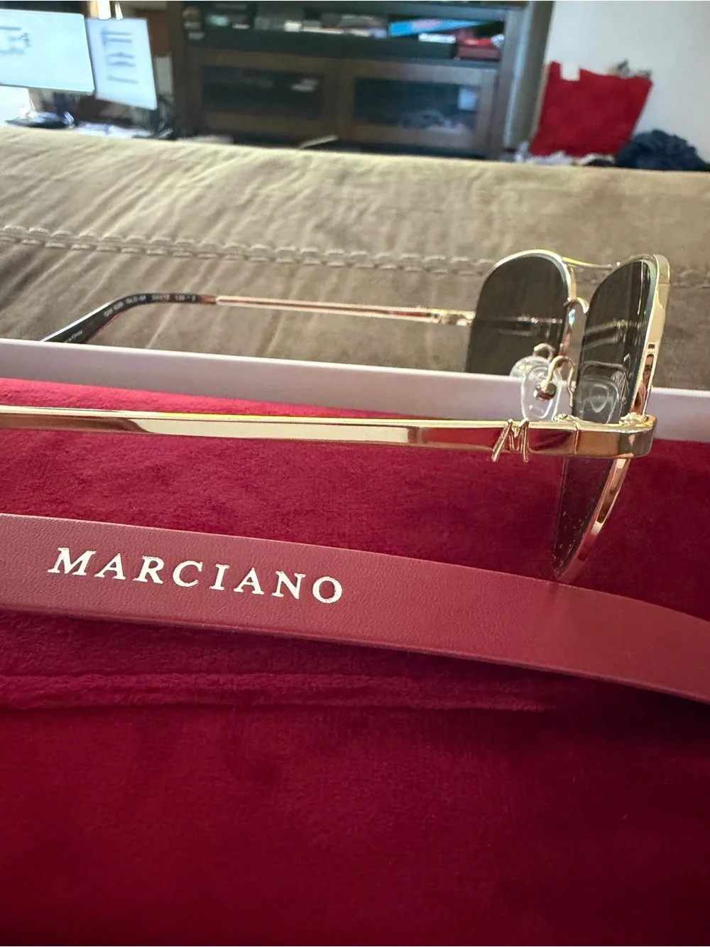 Marciano Gold Frame Sunglasses with Brown Gradient Lenses
